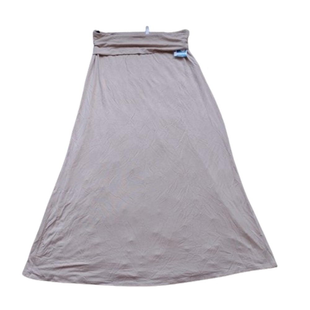 Azules Beige Maxi Skirt Made in USA Rayon Blend Boho A-Line NEW